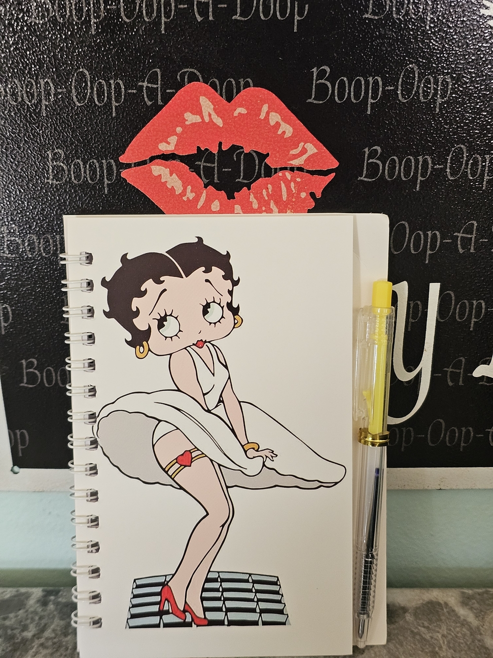 Betty Boop White Notebook with Red Accents